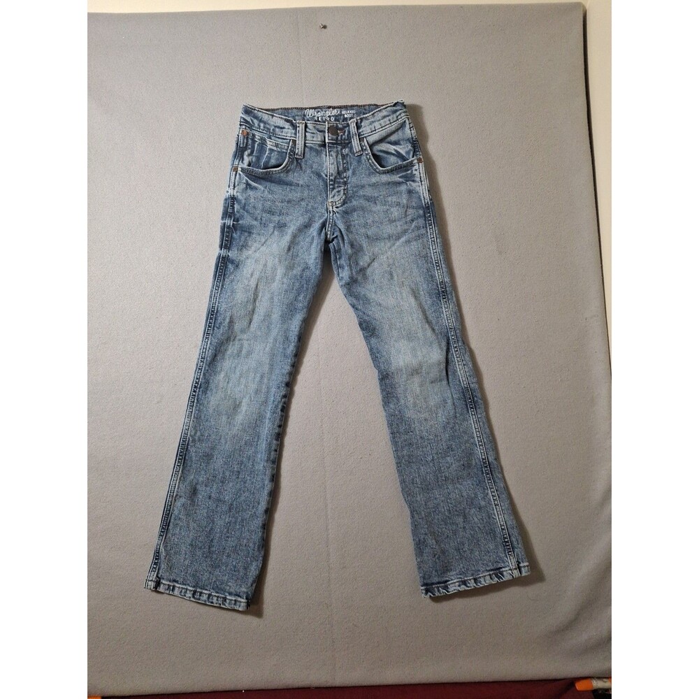 Wrangler Retro Relaxed Boot Jeans Boys 12 Whiskered Denim Cowboy Western 26x27